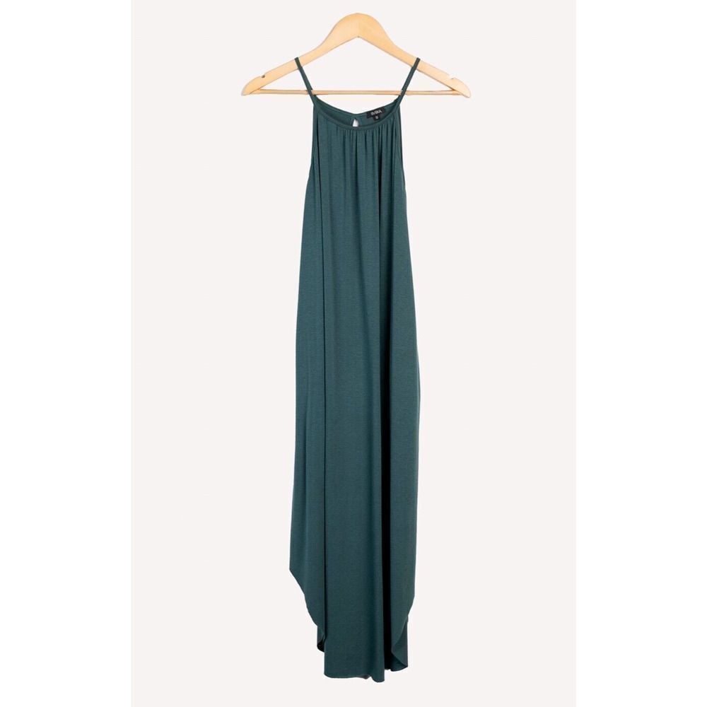 Womans Strappy Round Neck Ruched Dress W/ pockets Cobalt Green. X- large…